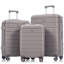 Ensemble de valises de voyage en ABS de qualité supérieure, ensemble de valises à verrou TSA 3 pièces avec des tailles de 20, 24 et 28 pouces avec des roues pivotantes à 360 °-130477783