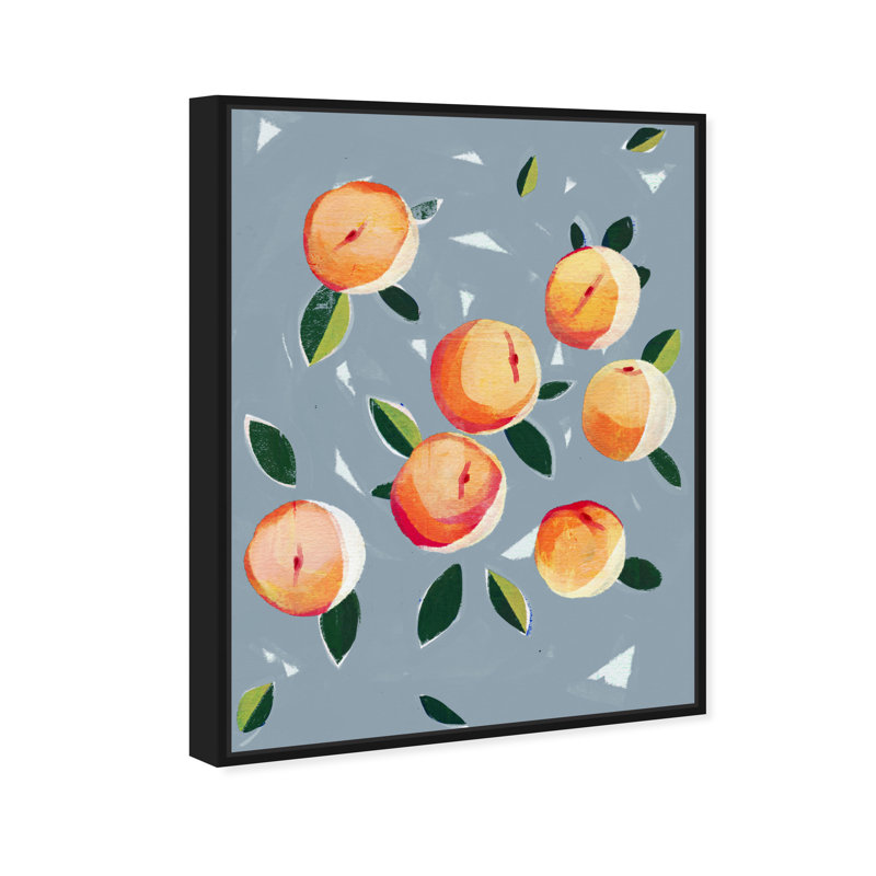 «Dusty Blue Peaches», impression sur toile, Cadre noir, H 16 po x l 11 po