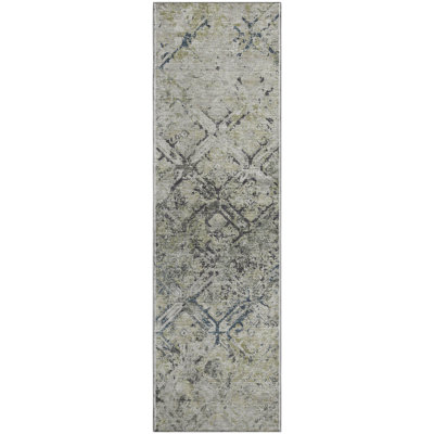 Premium Machine Washable Prisco Silver Rug