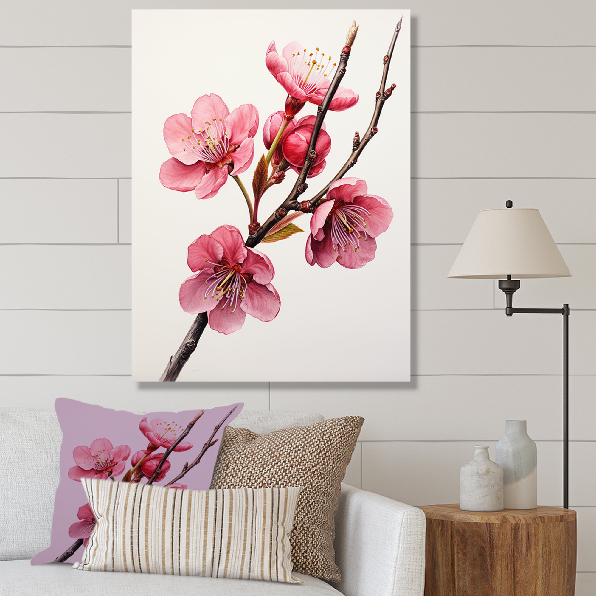 Red Barrel Studio® Pink Springtime Cherries - Cherry Wall Art | Wayfair