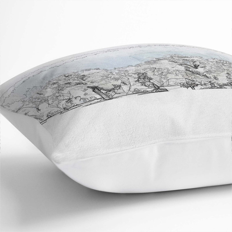 Square Cushion, 40cm H x 40cm W x 15cm D, White
