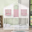 Lit simple superposé simple en bois avec échelle, fenêtres décoratives et porte-1706540560