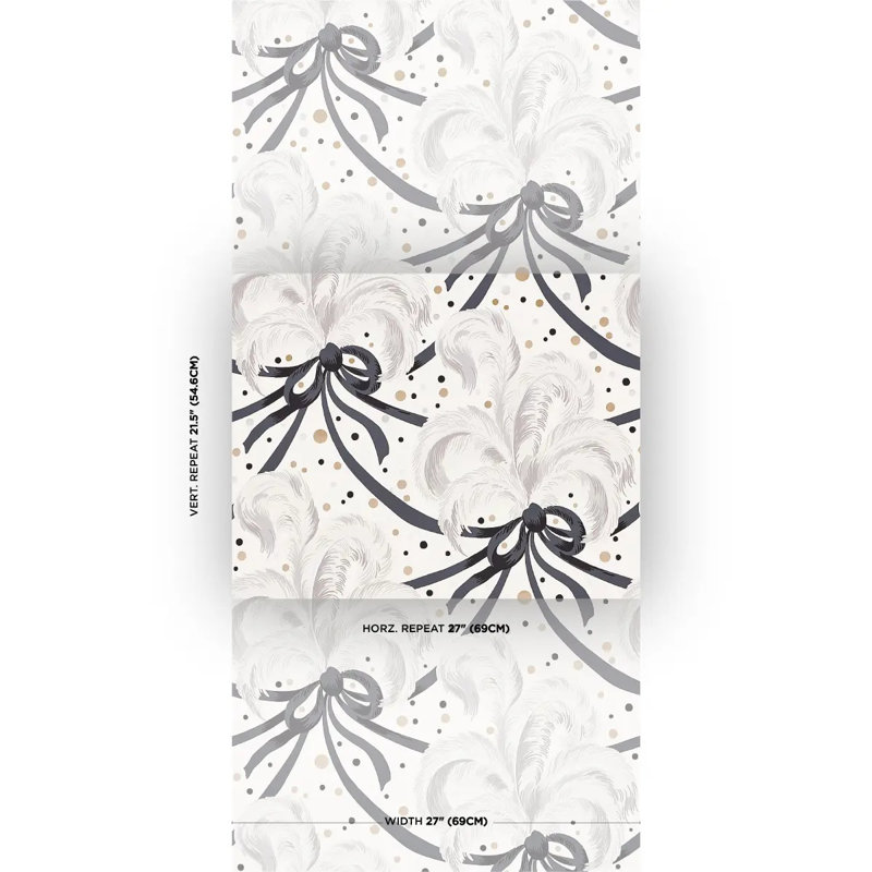 Plumes Et Rubans Wallpaper, Champagne