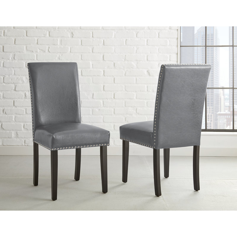 Chaise parsons rembourrée Mcmorris en gris / noir