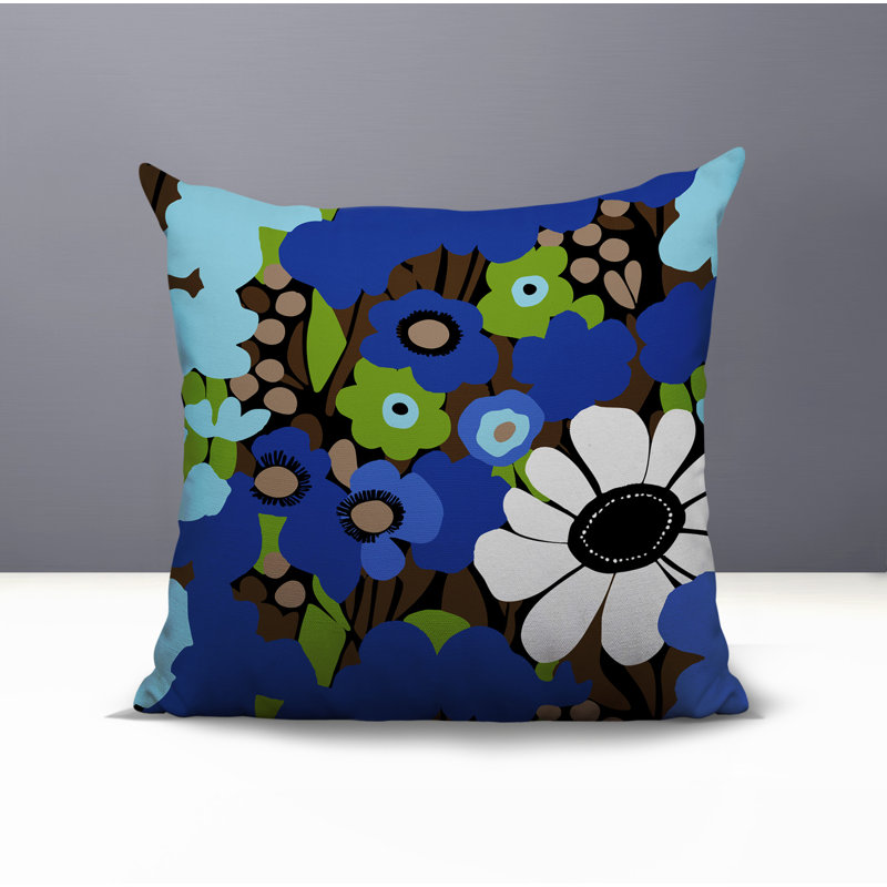 Coussin Maya, Carré 16 po, NavyBlue