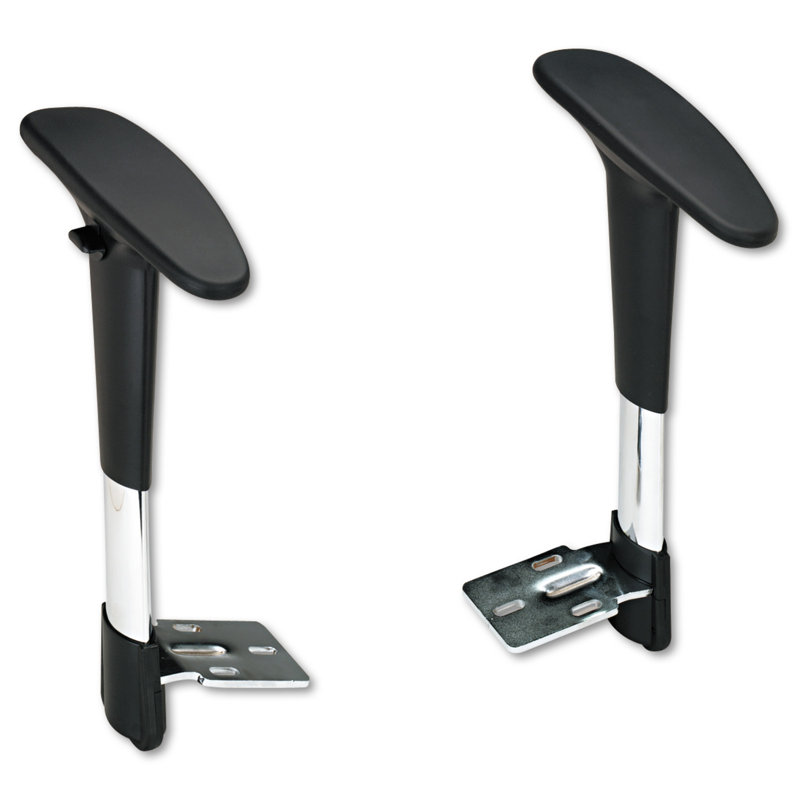 Optional Height-Adjustable T-Pad Arms for Safco Metro Extended-Height Chairs, Black/Chrome, 2/Set Optional Height-Adjustable T-Pad Arms for Safco Metro Extended-Height Chairs, Black/Chrome, 2/Set
