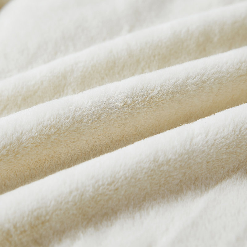 Softy Smooth Coma Inducer Ivory Faux Fur Oversized Comforter, Queen Comforter