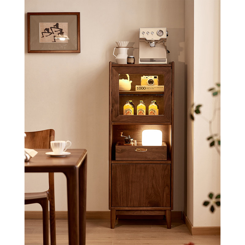 Luxury Style Walnut Wood Bar Cabinet