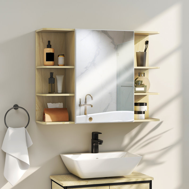 31.5mm W 23.2mm H Wall Mounted Required Medicine Cabinet Mirror