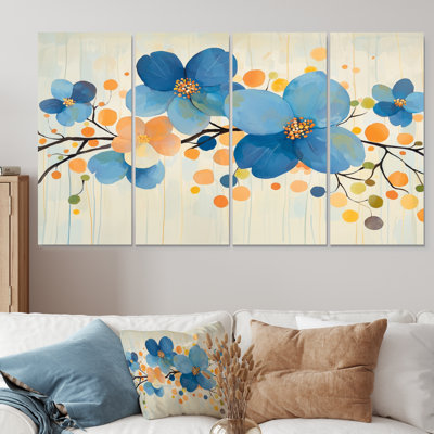 Rosé de couleur douce du cornouiller I - décoration murale cornouiller - art mural traditionnel