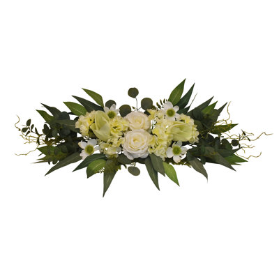 32 Inches Magnolia Rose Eucalyptus Swag