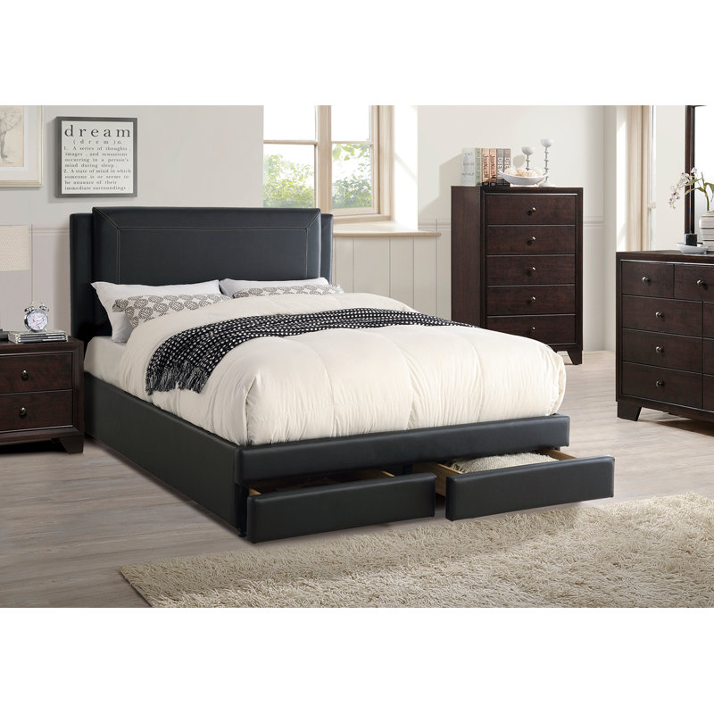 Lit plateforme tapissier Ashoka, Lit double