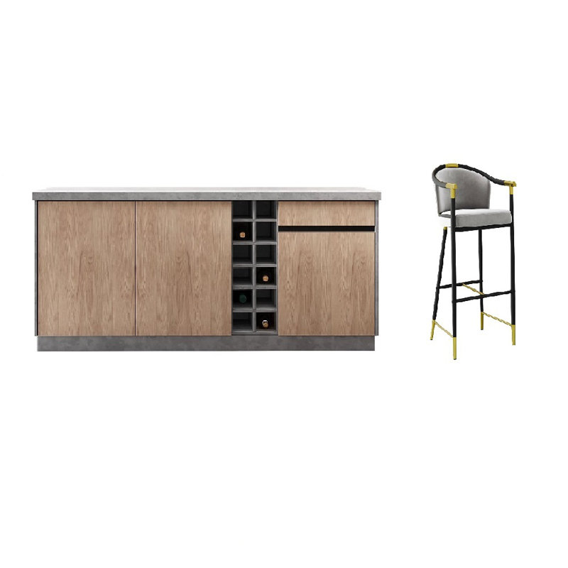 72" Kitchen Island with Seating,Wood Kitchen Island Sets With Wine Storage And 4 Bar Stools