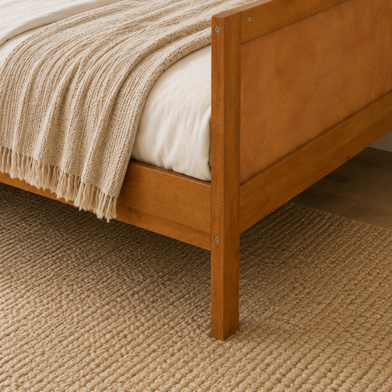 Lit de jour Arelvique en bois, format simple, avec cadre à trois côtés, canapé-lit plateforme en noyer clair, construction en pin, contreplaqué et MDF, 10 lattes de support de matelas, sommier non requis