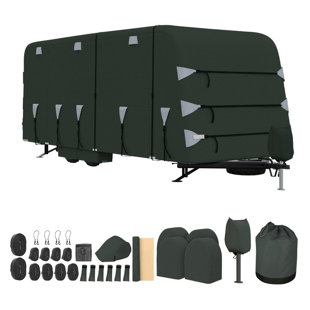 Housse de voyage imperméable et résistante aux rayons UV - 4 couches robustes, sangles coupe-vent, fermeture à glissière, housses de pneu et sac de rangement