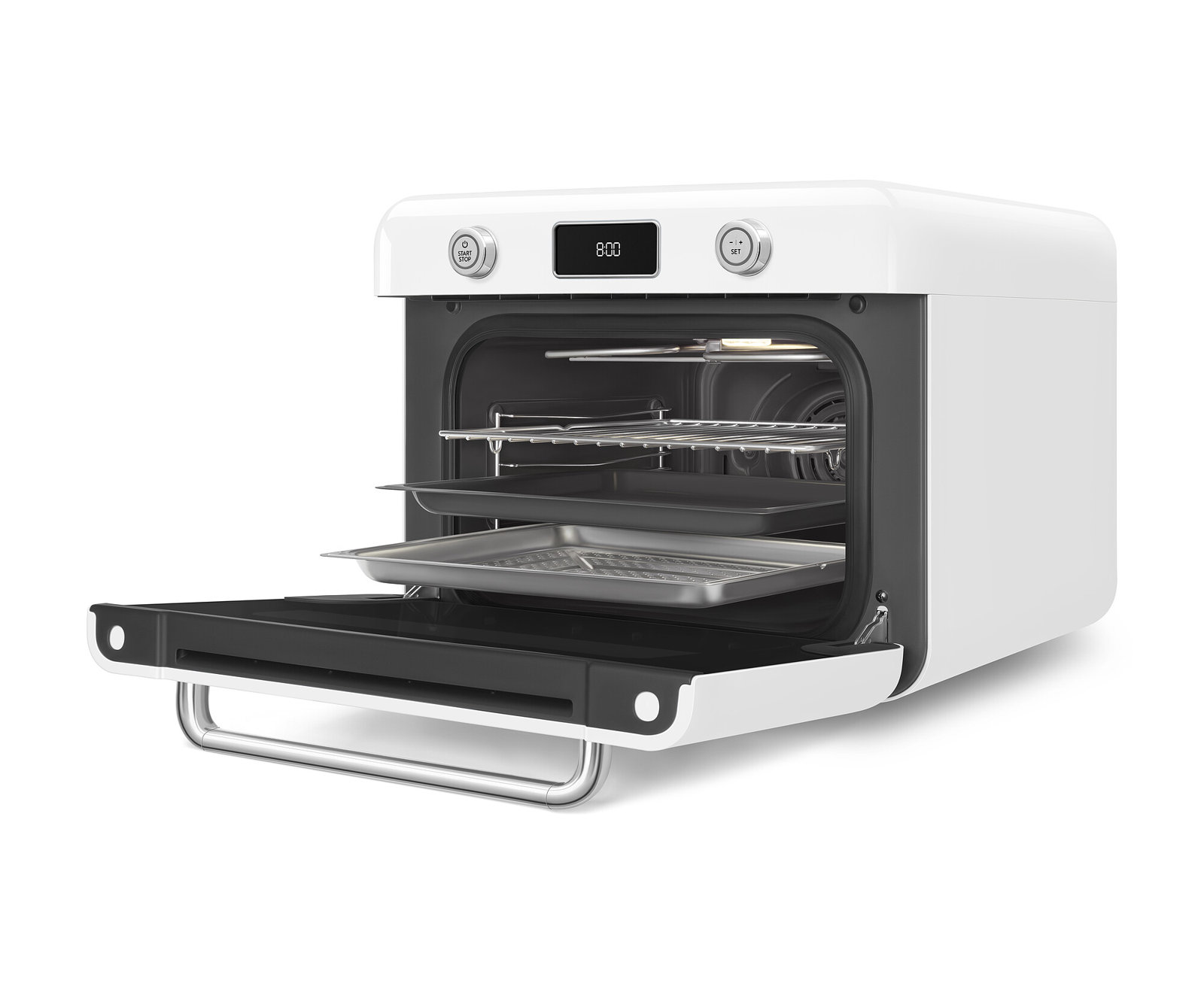 Combi Countertop Air Fry Oven With Steam, White Glossy