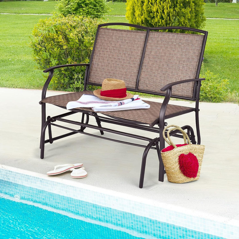 Shirleysburg Metal Outdoor Bench, Brown