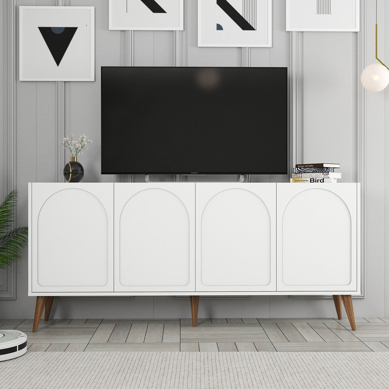 Hommy Craft 81cm Console Table, White/Walnut