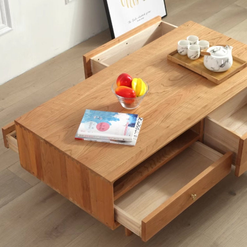 Simple retro design sense solid wood coffee table