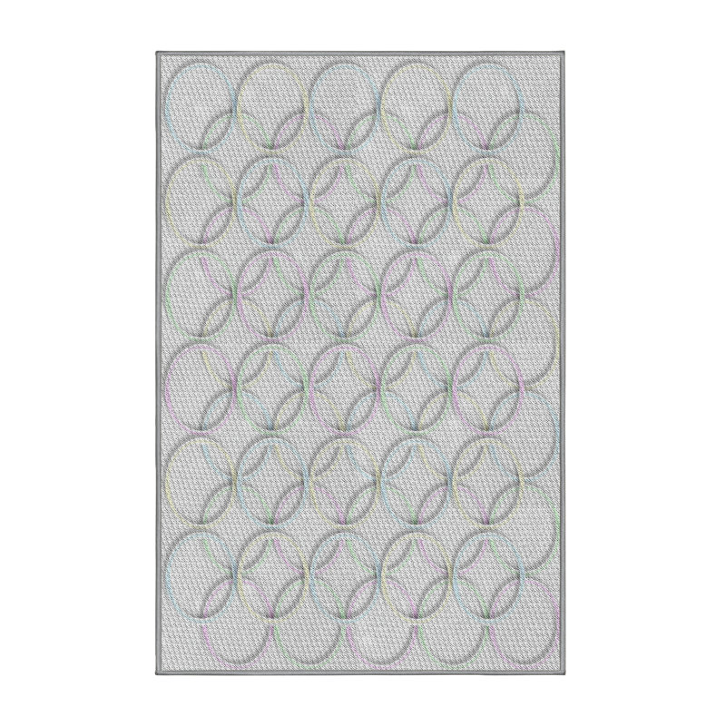 Tapis de surface grise tissé à la machine, Rectangle 4 pi x 6 pi