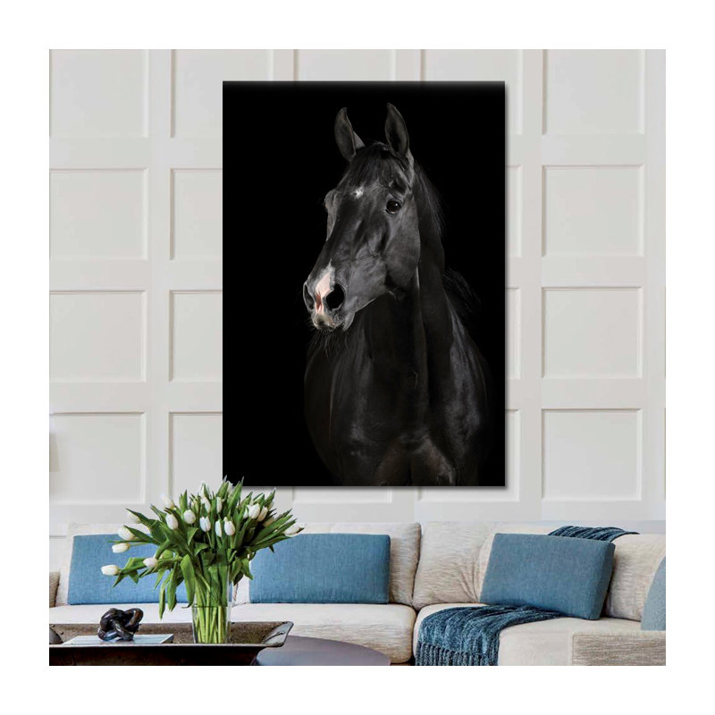 Black Horse Face Print, 60" H x 40" W x 1.5" D