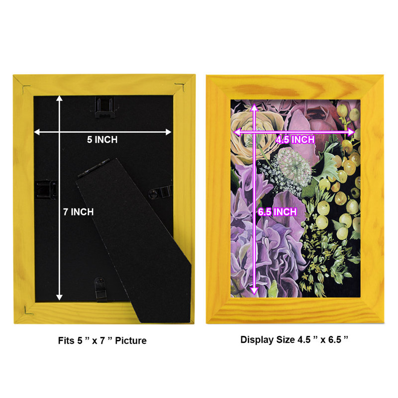 Floral on Black III, impression sur papier encadrée, H 8 po x l 6 po x P 1 po, Jaune