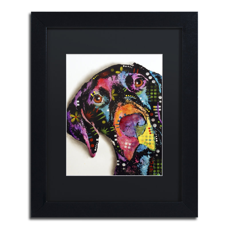 « pointer », impression encadrée sur toile, H 14 po x l 11 po x P 0,5 po
