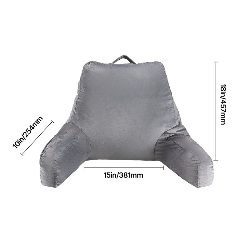 Plush Velvet Reading Pillow with Adjustable Shredded Memory Foam & Storage Pockets - Ergonomic Backrest for Bed, Sofa, and Gaming