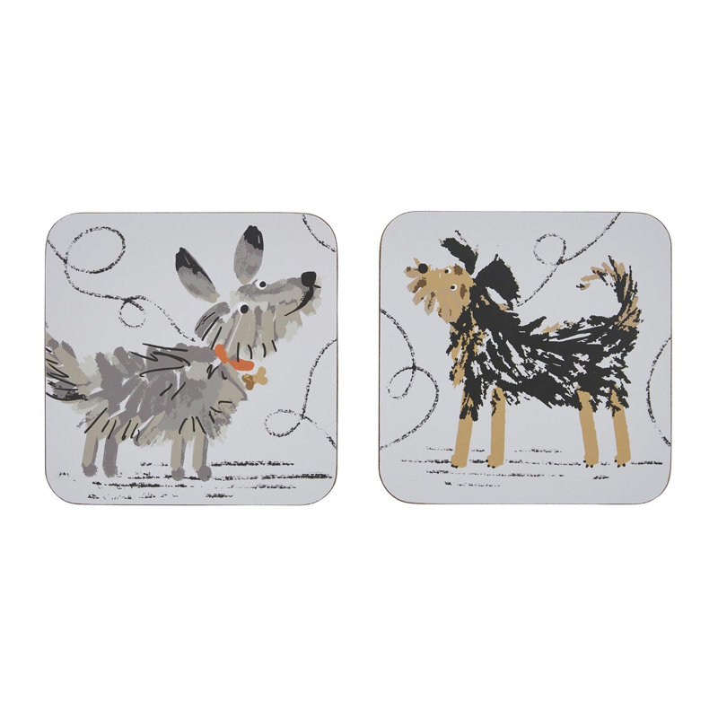 Dog Days Square 4 Piece Coaster Set