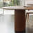 Brown Half-circle Solid Wood Dining Table-933523917