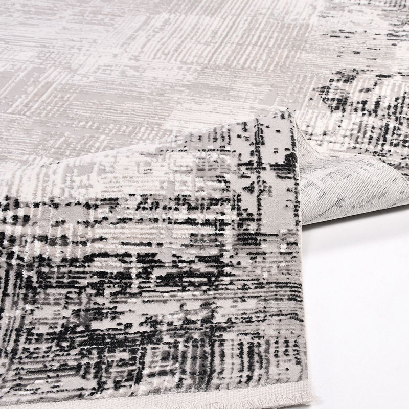 Tapis beige moderne lavable à la machine, Rectangle 2 pi 8 po x 5 pi