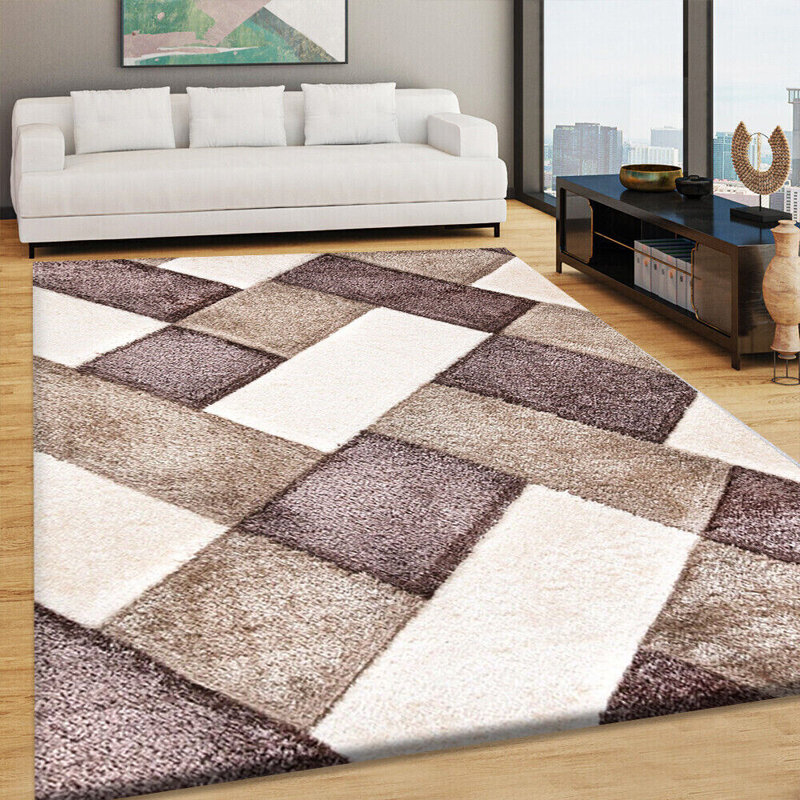 Geometric Shag Indoor / Outdoor Area Rug, Rectangle 120 x 170cm
