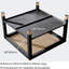 Table basse industrielle carrée - Structure en acier et plateau en verre maillé-131255662