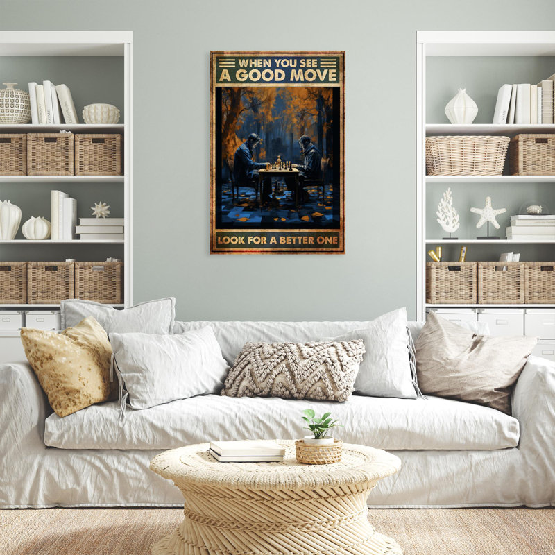 «Chess When You See A Good Move», reproduction d'art graphique sur toile tendue 1 pièce, H 36 po x l 24 po x P 1,25 po