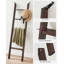 Échelle à couvertures décorative de style campagnard pour le salon, étagère à 5 niveaux, porte-échelle pour rangement et décoration, brun marron