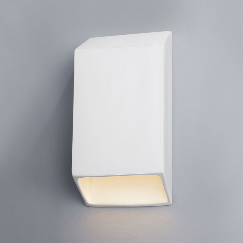Caeli Ceramic LED Wall Sconce, Gloss White Fixture