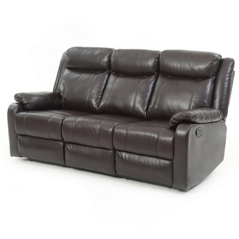 Canapé inclinable double G760A-RS, brun foncé, Similicuir brun foncé