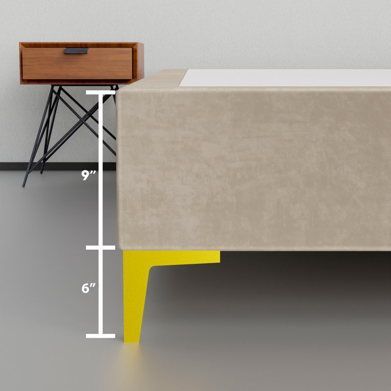 Kaslik Solid Wood Platform Bed, 14" H x 44" W x 75" L, Beige