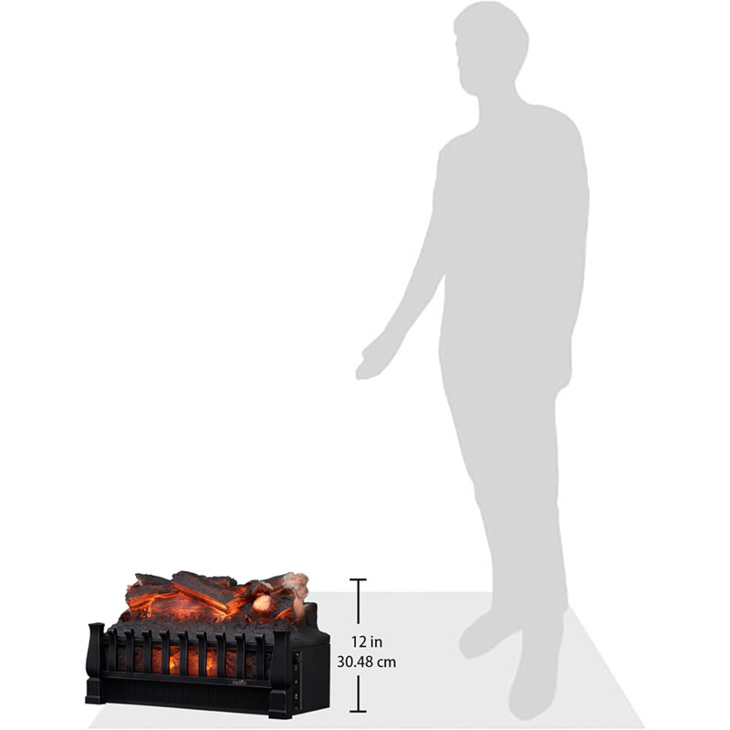 Electric Log Set 400 Sq Ft Heater, Faux Logs Insert with Lifelike Flames for Existing Fireplaces, Remote Control Included