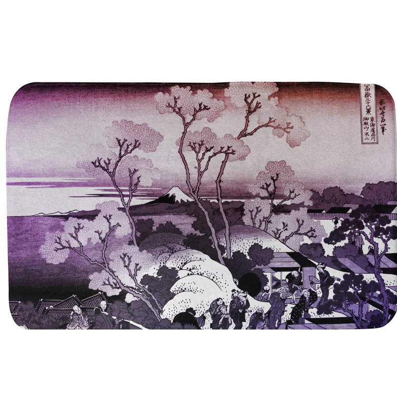 Tapis pour salle de bain Mt. Fuji, l 17 po x L 24 po, Mauve / gris / noir