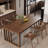 Simple Rectangular Brown Solid Wood Dining Table-1296083264