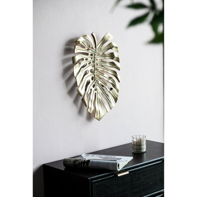 Ornement mural tendance en feuille d'or 18,9 x 13,4 x 1,4 po, fabriqué par Aluminium Decor - Artisanat, décoration de maison moderne