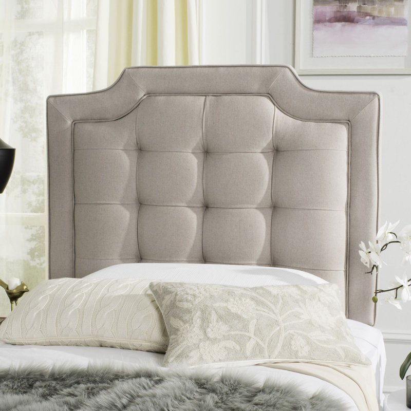 Tête de lit en tissu d'ameublement Findlay, Lin taupe, Simple