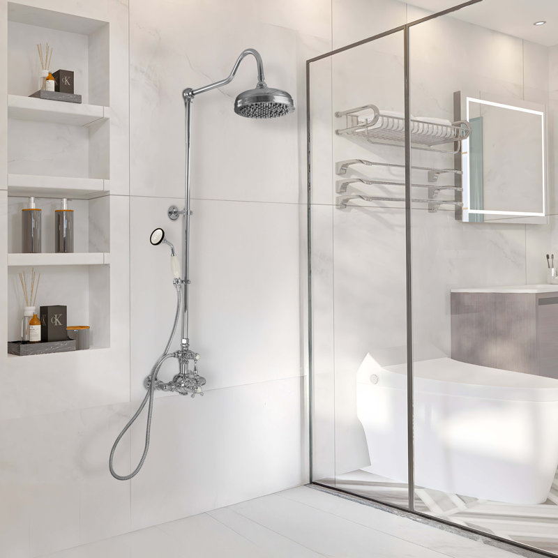 Exposed Thermostatic Shower System (P1085) by Strom Living, Chrome