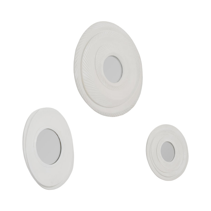 Orren Ellis 3-Piece 15/17/24" Crescendo Dimensional Convex Mirror, Resin, Gray