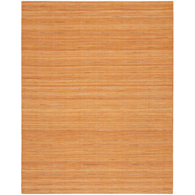 Anerinda Solid Hand Loomed Wool/Cotton Area Rug in Orange
