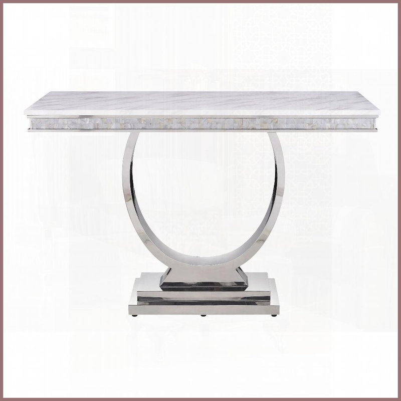 Table basse Modern Glam avec plateau en faux marbre 18 mm Structure en acier inoxydable durable Peu d'entretien pour le salon