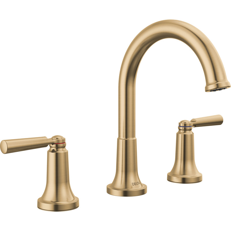 SAYLOR™ Widespread Bathroom Faucet 3 Hole, 2-handle Bathroom Sink Faucet with Drain Assembly, Champagne Bronze