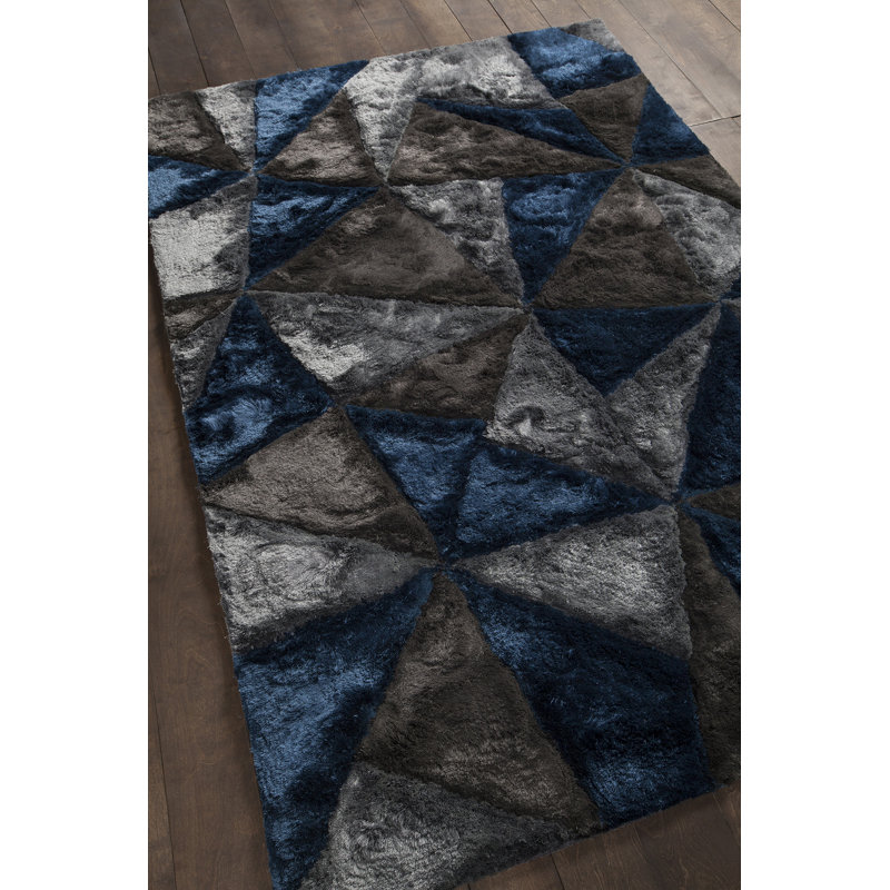 Flemish Shag Dark Grey Area Rug, Rectangle 9' x 13'