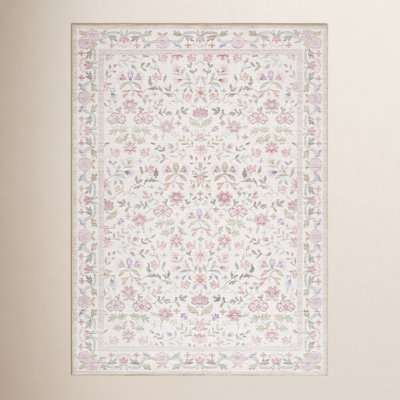 Myla Machine Washable Floral Area Rug